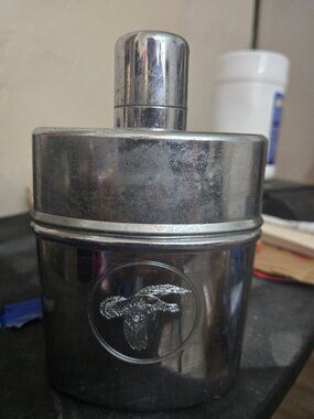Vintage Stainless Signature Wild Turkey Flask with glass bottle inside